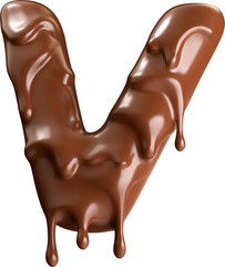 Decadent Delight: Stylized Letter V with Melting Chocolate