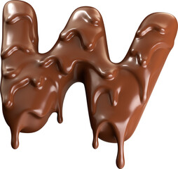 Decadent Delight: Stylized Letter W with Melting Chocolate