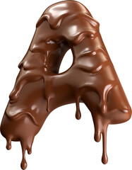 Decadent Delight: Stylized Letter A with Melting Chocolate