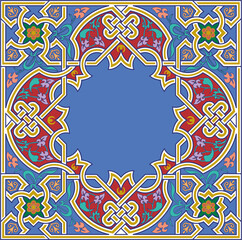 olorful background with classic floral ornament