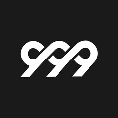 999 monogram letter logo icon design