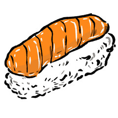 Japón, sushi, almuerzo, arroz .comida Japón, ilustración, comer, ilustración Japón.