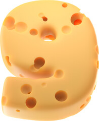 Cheesy Numbers: Stylized 3D Cheese-inspired Digit 9