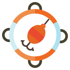 Fishhook vector icon with white background