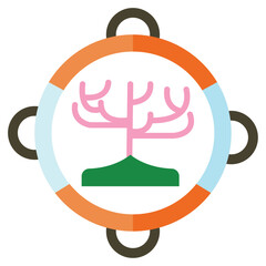 Sea seedling vector icon with white background