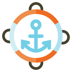 ship anchor icons with white background