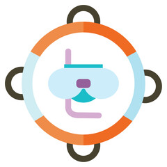 Diving goggles vector icon with white background