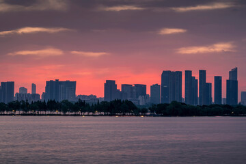 City Scenery Belt of Jinji Lake, Wuxi, Jiangsu, China