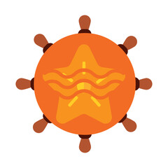starfish vector icon with orange background