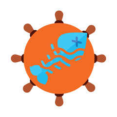 fish scales vector icon with orange background
