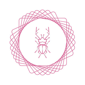 vector image of cucaron in pink lines with white background