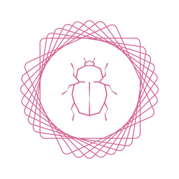 vector image of cucaron in pink lines with white background