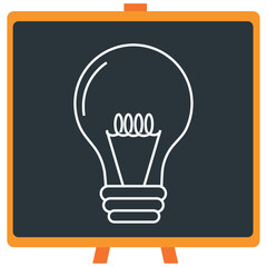 Vector icon of a chemistry laboratory bulb in white lines with dark border