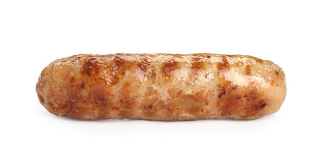 Tasty fresh grilled sausage isolated on white