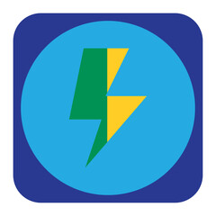 vector icon of a video game thunder with blue background