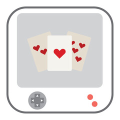video game poker cards vector icon with gray background