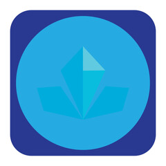 video game diamond vector icon with blue background
