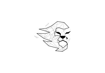 ilustration lion geometric