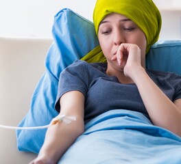 Cancer patient visiting doctor for medical consultation in clini