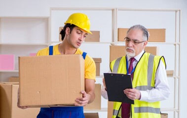 Professional movers doing home relocation