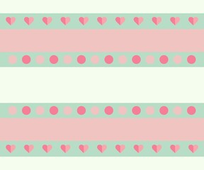 cute pastel-colored background with stripes and hearts