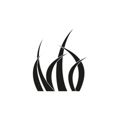 grass icon in a flat design in black color. Vector illustration. Stock image.