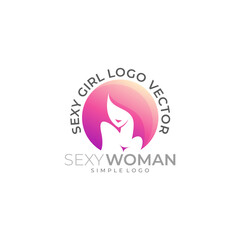 Sexy girl logo vector, salon icon with simple design