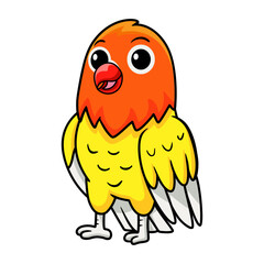Cute happy lutino lovebird cartoon