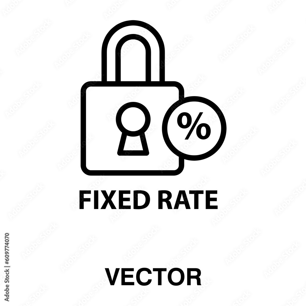 Poster fixed rate icon vector illustration on white background..eps