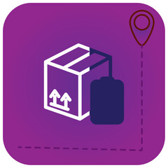 vector icon of a box with purple background