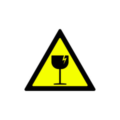 triangle yellow high temperature warning symbol