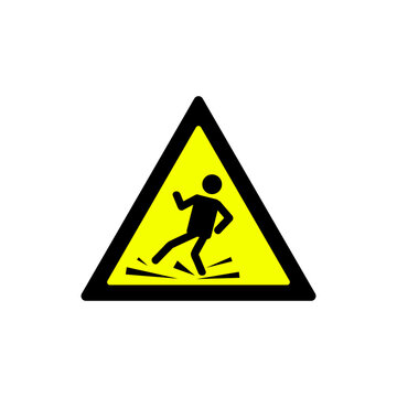 triangle yellow wet floor warning symbol