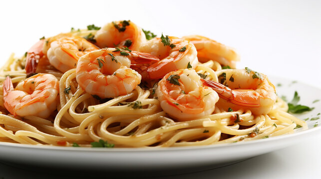 Close up shot of Shrimp Scampi