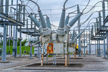 Fototapeta premium Urban Electrical Substation and its Varied Components
