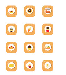 fast food icon set on white background