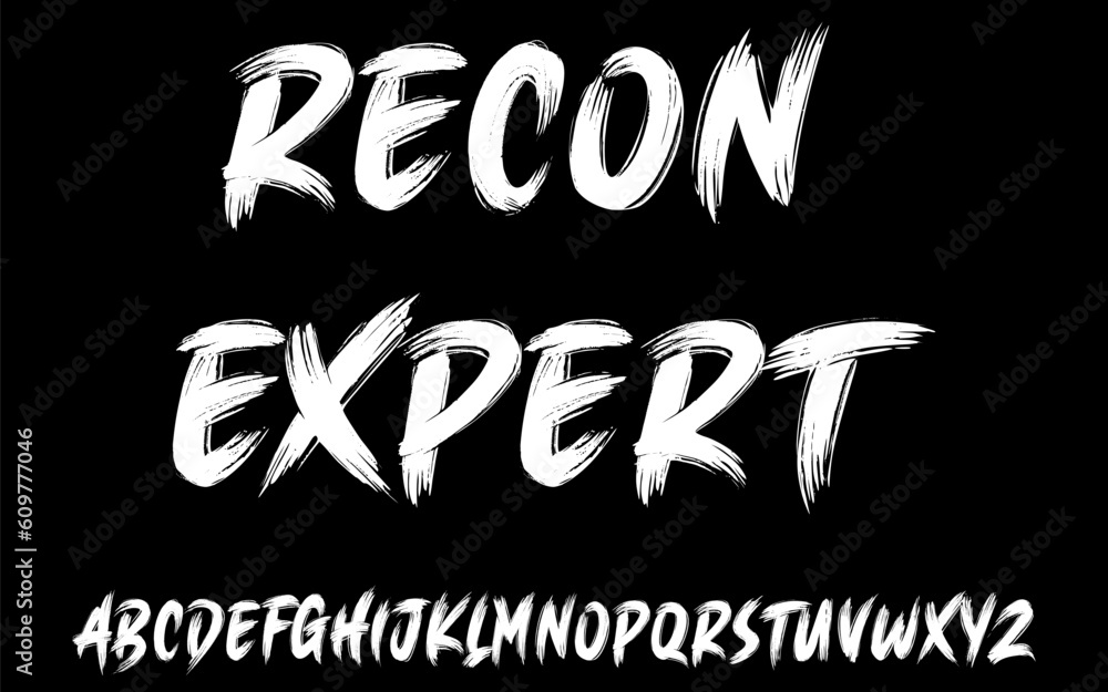 Fototapete ector the brush and elegant font recon expert, geometric shape font vector typeface alphabet typeset