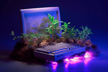 Plants Growing Out of a Computer, Generative AI