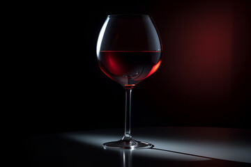 Glass of red wine, dramatic lighting - AI Technology