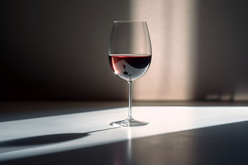 Glass of red wine, dramatic lighting - AI Technology