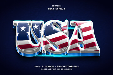 4th of July USA Independence Day 3D Editable Text Effect