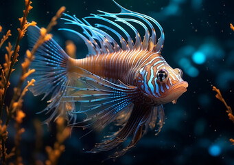 Fototapeta na wymiar fish swimming in aquarium