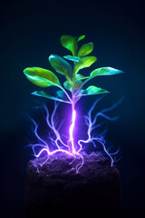 Plant with Lightning Roots, Generative AI