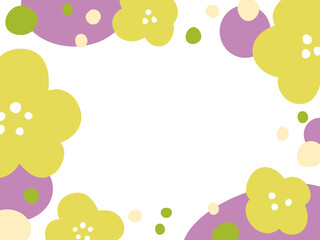 和モダンでかわいい大きな花の背景フレーム