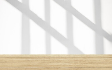 Wooden board empty table background room with