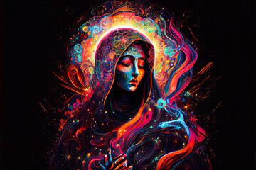 Vibrant color human illustration. Generative ai.