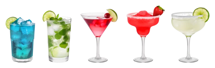 Foto op Plexiglas Summer cocktails on a transparent background. Generative AI © MW.LW