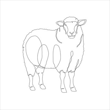 recommend clip art: Sheep in one continuous line drawing. Sheep icon. Lamb line art icon concept. Trendy sheep single line draw design illustration. Vector illustration