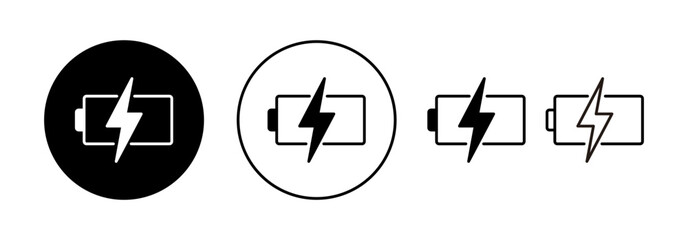 Battery icon vector for web and mobile app. battery charging sign and symbol. battery charge level