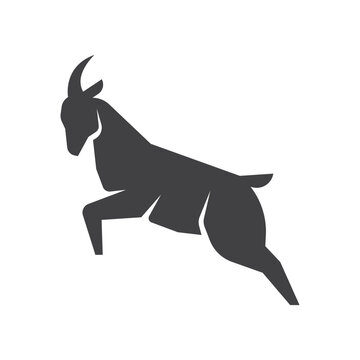 Goat simple icon. Goat logo concept design vector. Goat geometric symbol design. Vector illustration