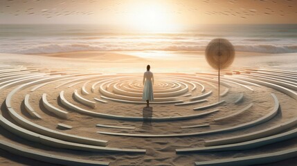Fototapeta na wymiar Psychic waves experimentation, psychedelia, and bold mental, emotional, and spiritual journey, journey into wellness with psychic waves, Generative AI illustration